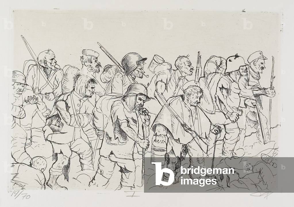 Abgekämpfte Truppe geht zurück (Sommeschlacht) (Exhausted Troops Fall Back [Battle of the Somme]), plate 21 fr