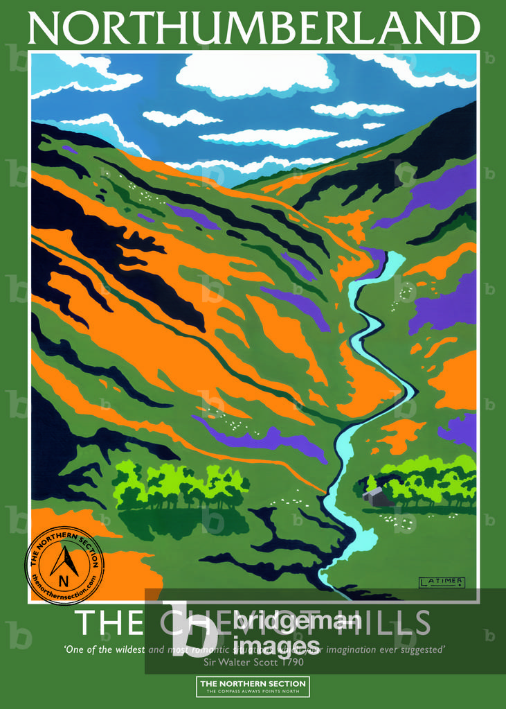"The Cheviot Hills (Siebdruck)" von Sally Latimer