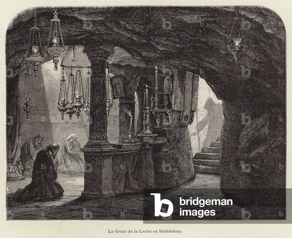 "La Gruta de la Leche en Betlemme (incisione)" di European School