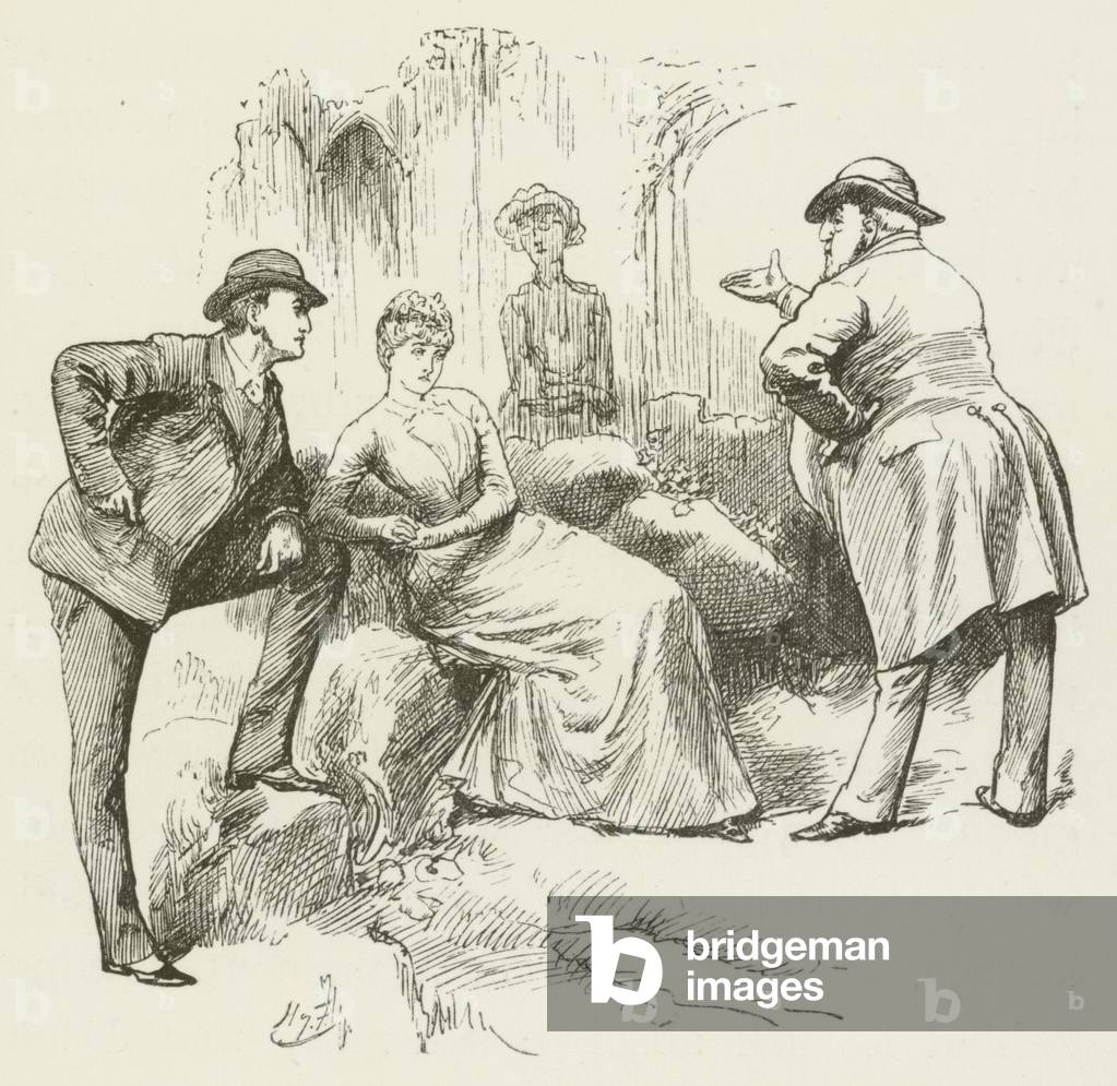 "Illustrazione per Sylvie e Bruno di Lewis Carroll (incisione)" di Harry Furniss, b/w