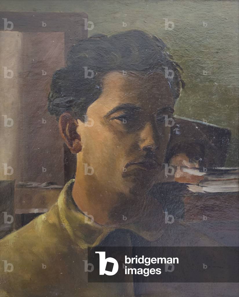 Bild von Gemälde "Selbstporträt malen" 1901 von Piero Guardigli Bagli