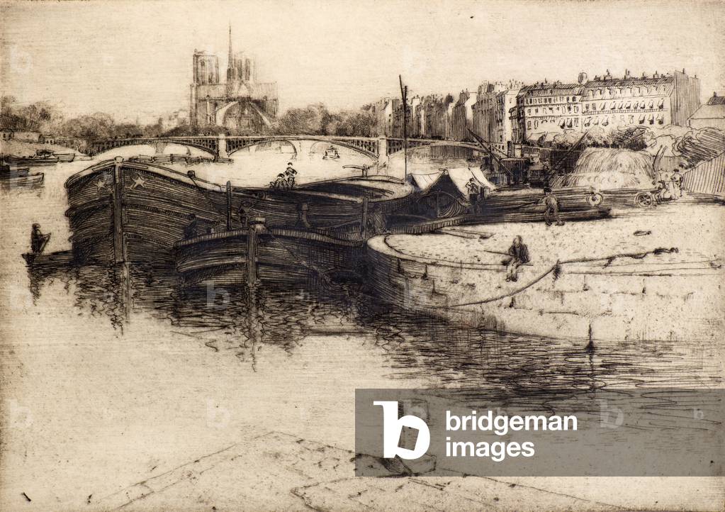 Veduta di Notre Dame dalla Senna (acquaforte)