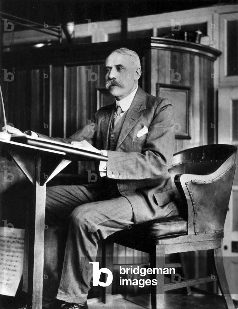 Edward Elgar am 22. Mai 1919 bei der Aufnahme im Hayes Studio