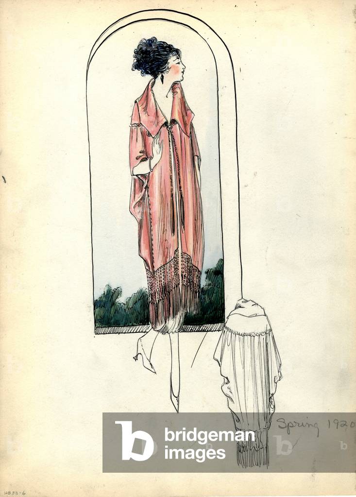 Abendmantel, Frühling 1920 (Bleistift & Aquarell auf Papier)