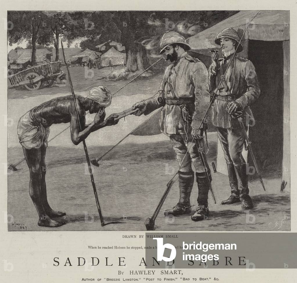 Saddle and Sabre (engraving) by William Small, b/w