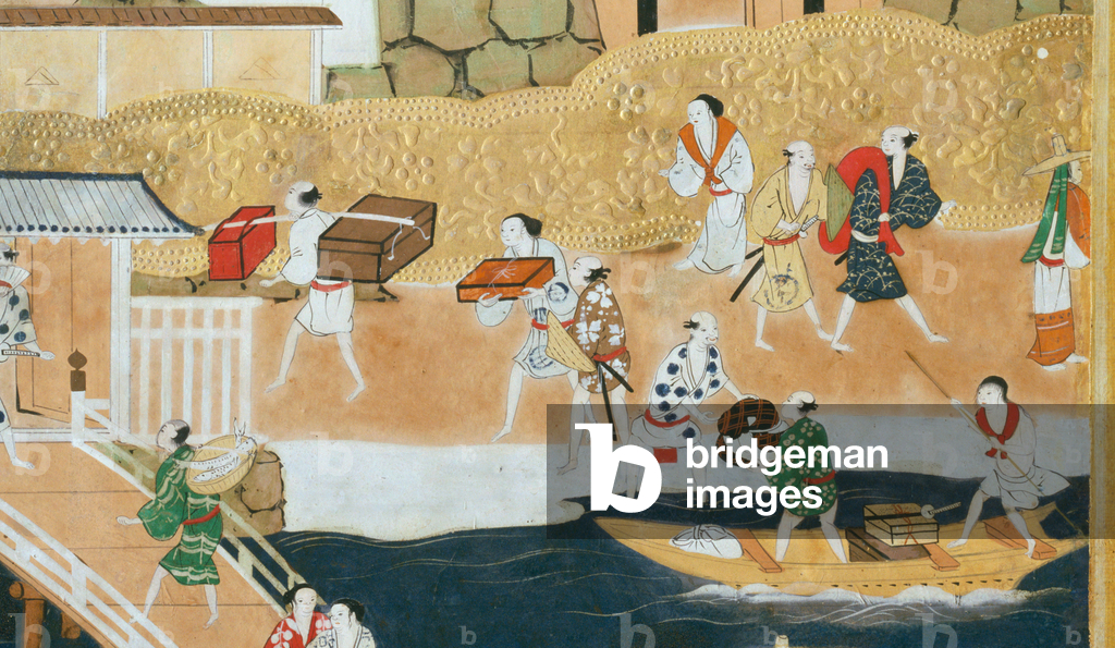 Osakazu Byobu - Paravento pieghevole giapponese a otto pannelli (dipinto)