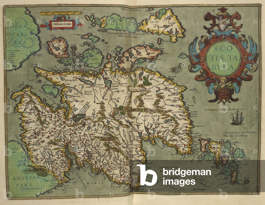 "Mappa della Scozia (Scotiatabvla) disegnata nel 1601."