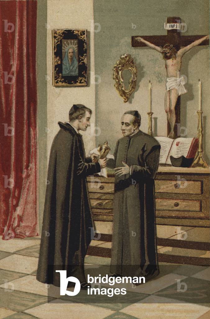 "Episode im Leben von Saint Vincent De Paul (chromolitho)" von Spanish School