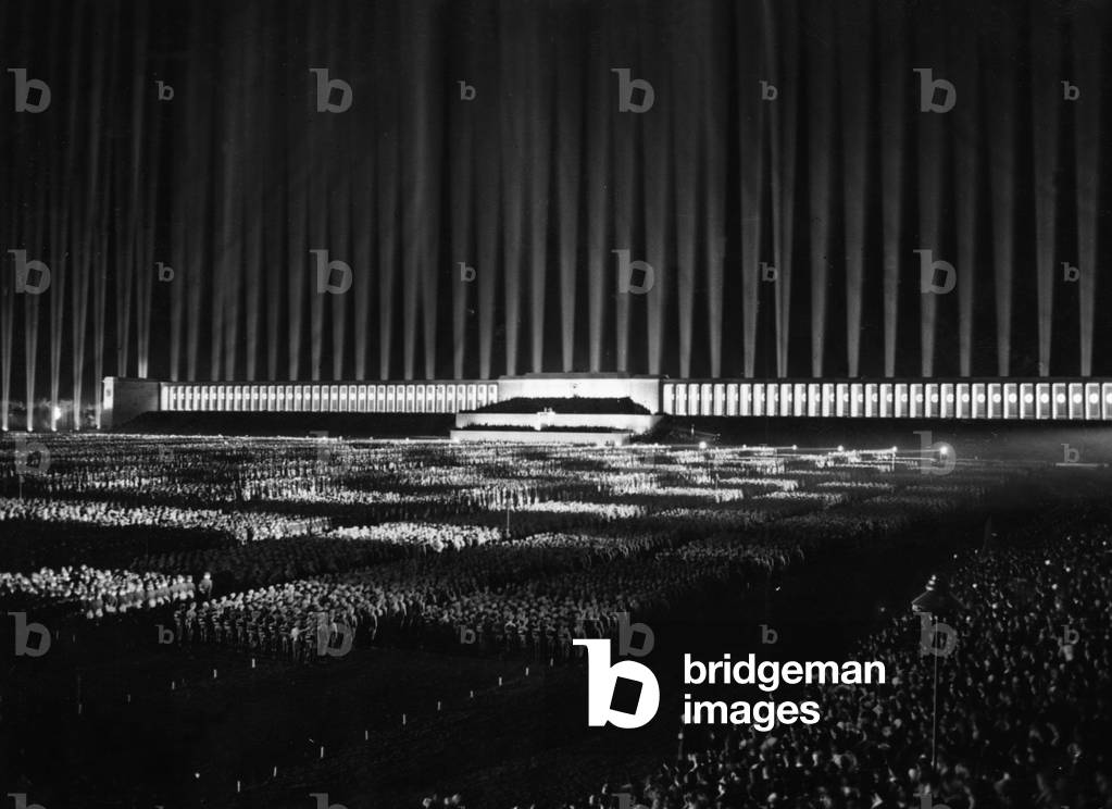 Image of Cathedral of Light on the Nazi Party Rally, 1936 (b/w