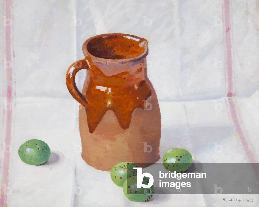 Ceramic jug and green figs, 1925 (oil on cardboard)