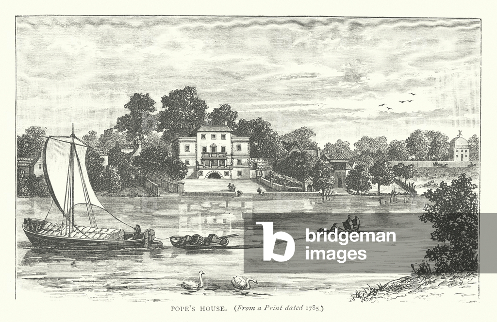 Image of Engraving depicting Pope's House (engraving) 1801 by English Artist