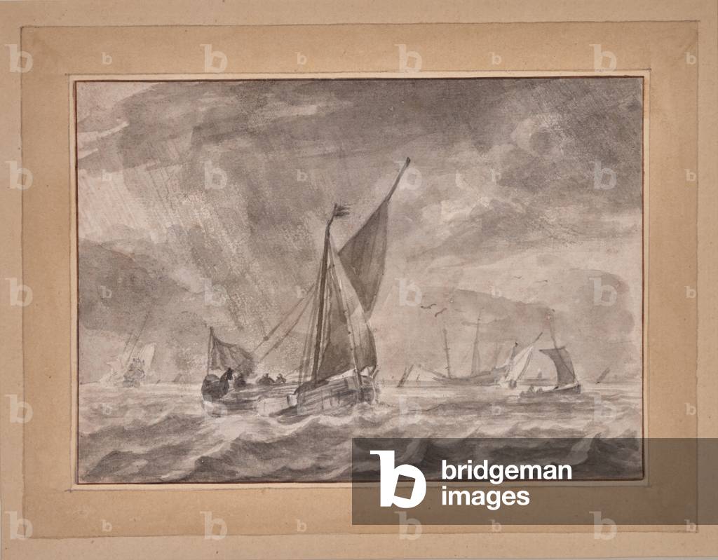 Immagine di Dipinto "Spedizione in una burrasca" 1650 di I Backhuysen