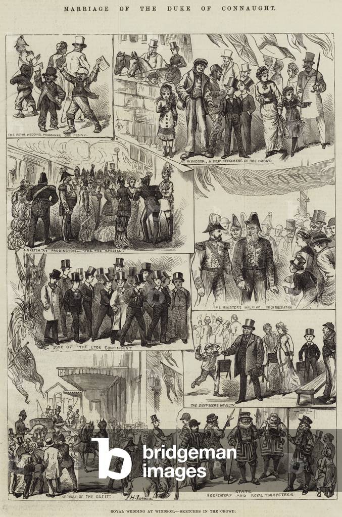 "Heirat des Herzogs von Connaught (Gravur)" von Harry Furniss, b/w