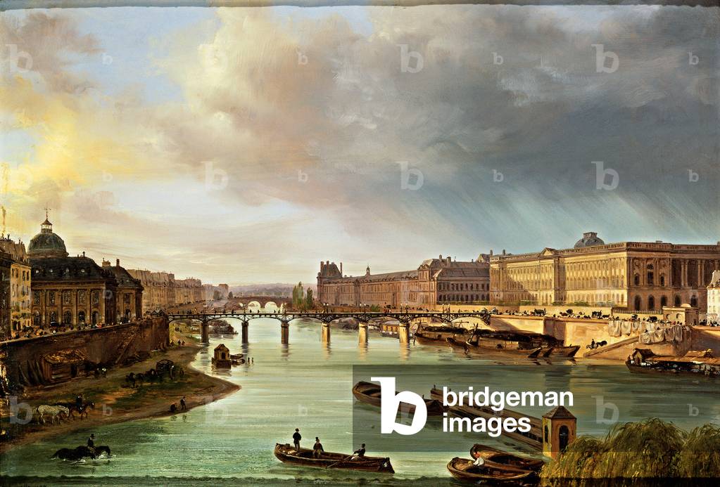 View of Louvre and Pont des Arts in Paris, 1830 (canvas)