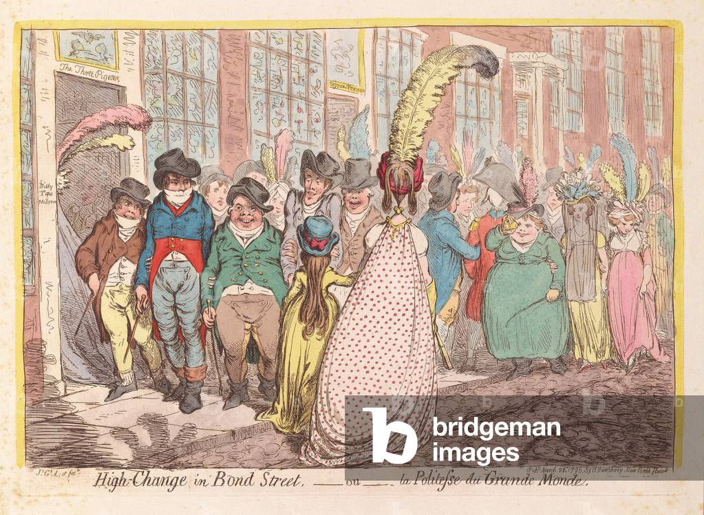 Immagine di Incisione "High Change in Bond Street" 1796 di James Gillray