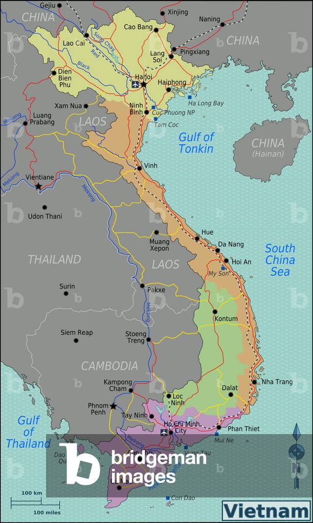 Image Of Vietnam Map Of Vietnam Showing North Central South And Central Image Of Vietnam Map Of Vietnam Showing North Central South And Central