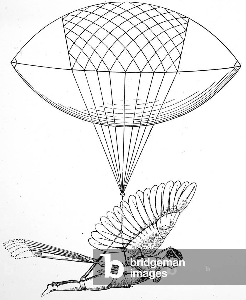 "Ein elektrisch angetriebener Ornithoper" 1889, b/w