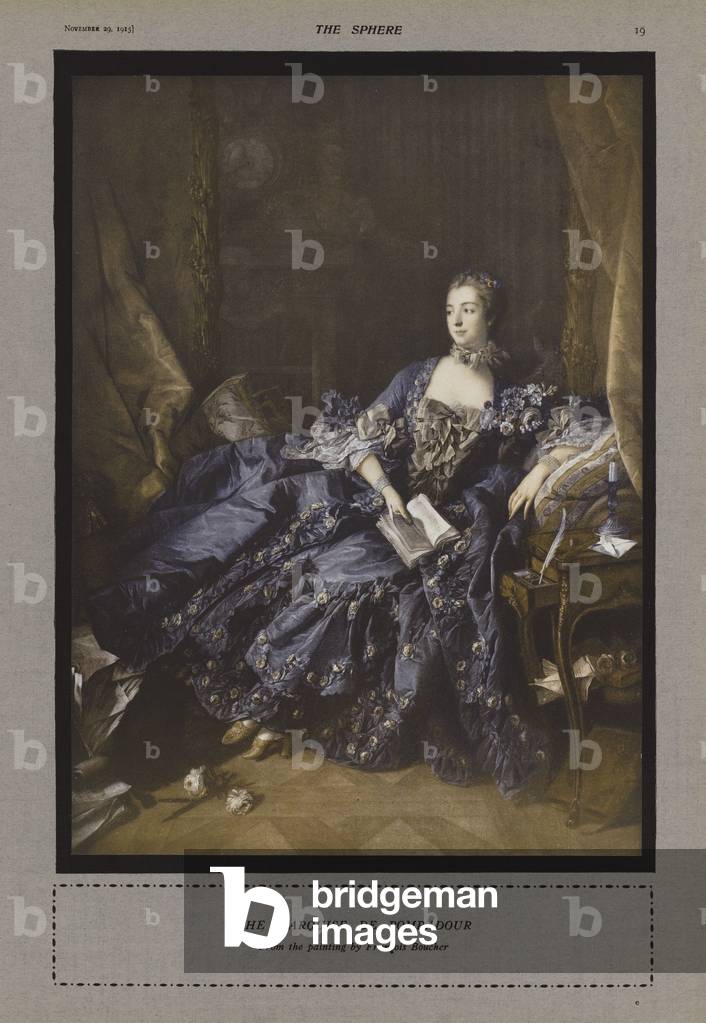 "La Marchesa de Pompadour (colore lito)" di Francois Boucher