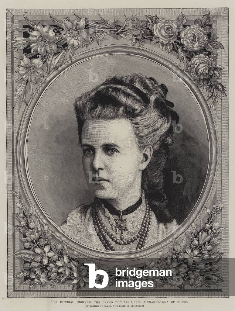 "L'altezza imperiale la granduchessa Maria Alexandrowna di Russia (incisione)" di English School, b/w