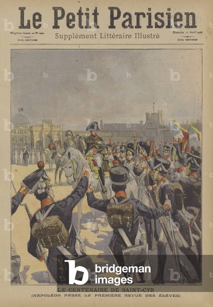 Centenario dell'istituzione dell'accademia militare francese a Saint-Cyr, Parigi (colore lito)