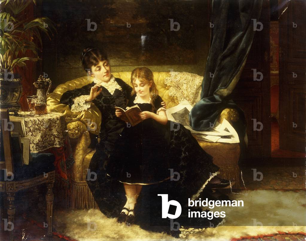 Die Lektion, 1883 (öl auf leinwand)