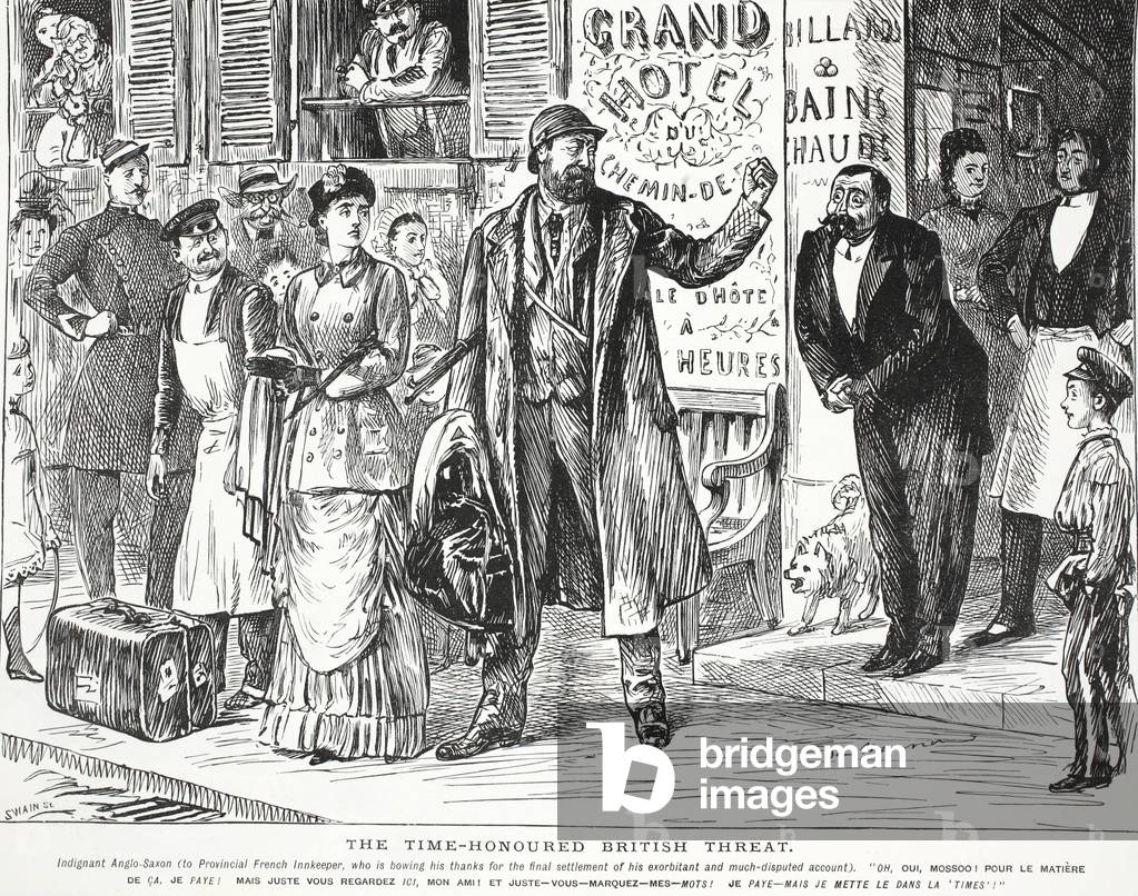 Image de Estampe représentant La menace britannique de longue date (litho) par John Leech, b/w