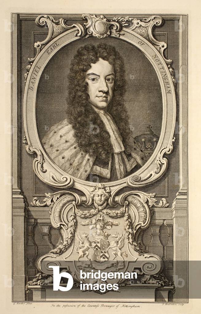 Ritratto di Daniel, Conte di Nottingham, illustrazione da 'teste di illustri persone di Gran Bretagna ', pub. 