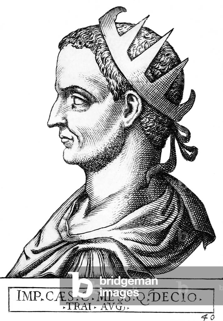 Trajan Decius, 34. römischer Kaiser (Kupferstich, 1583)