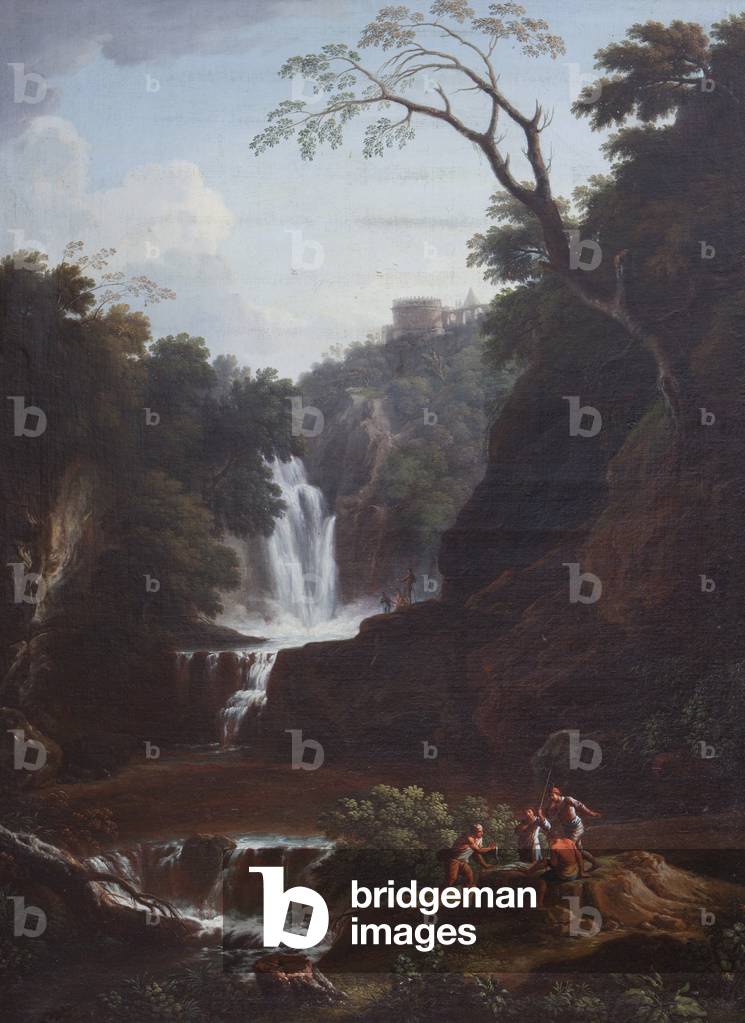 Capriccio di una cascata con la tomba di Cecilia Metella