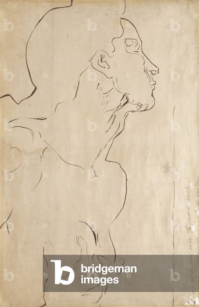 Bild von Zeichnung "Studie für 'Feeling I'" 1901 von Ferdinand Hodler, b/w