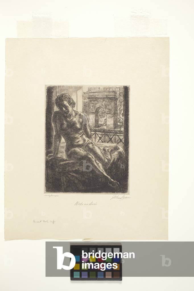 Nude And Arch, 1933 (incisione su carta intrecciata color crema)