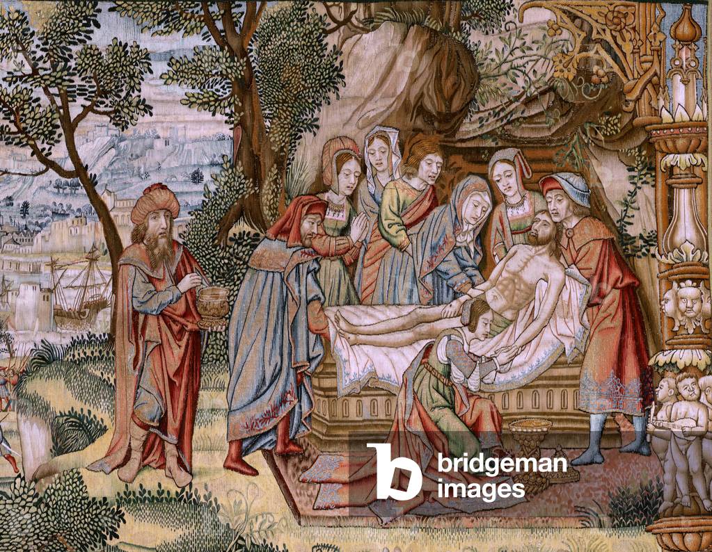 Immagine di Arazzo "arazzo fiammingo. Serie La passione di Cristo. La discesa dalla croce (Descendimiento). La
