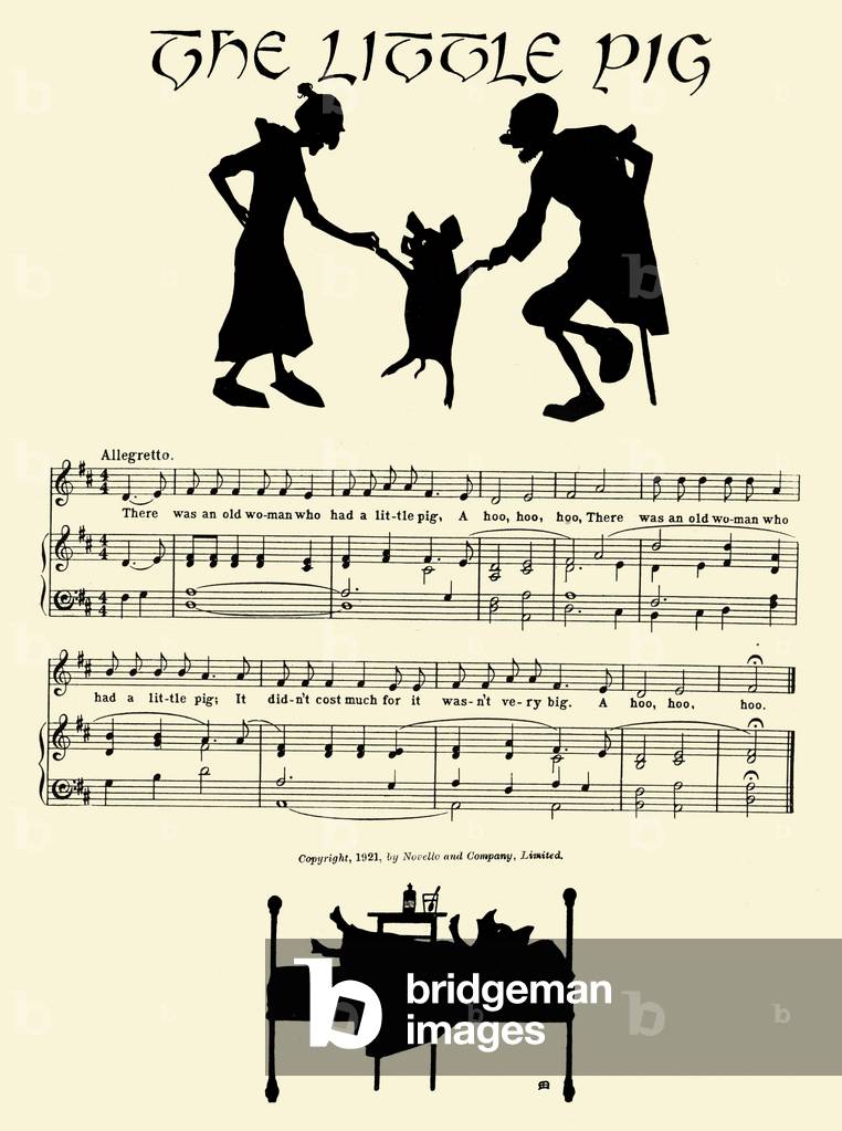 Immagine di Stampa "Il piccolo maiale di Cecil J. Sharp" di Esther Blaikie MacKinnon, b/w