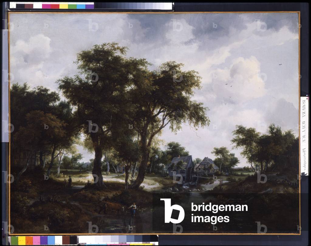 Bild von Gemälde "Die Wassermühle (Die Trevor Landschaft) (öl auf leinwand)" 1667 von Meindert Hobbema