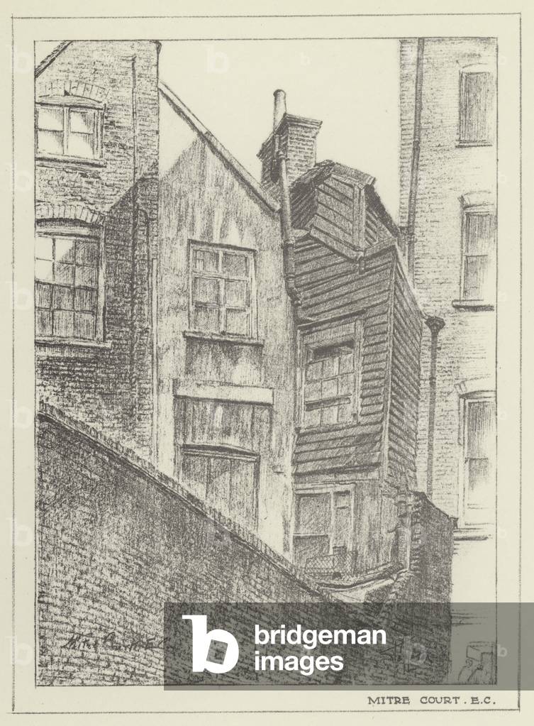 Image of Print depicting Mitre Court by Alan Stapleton