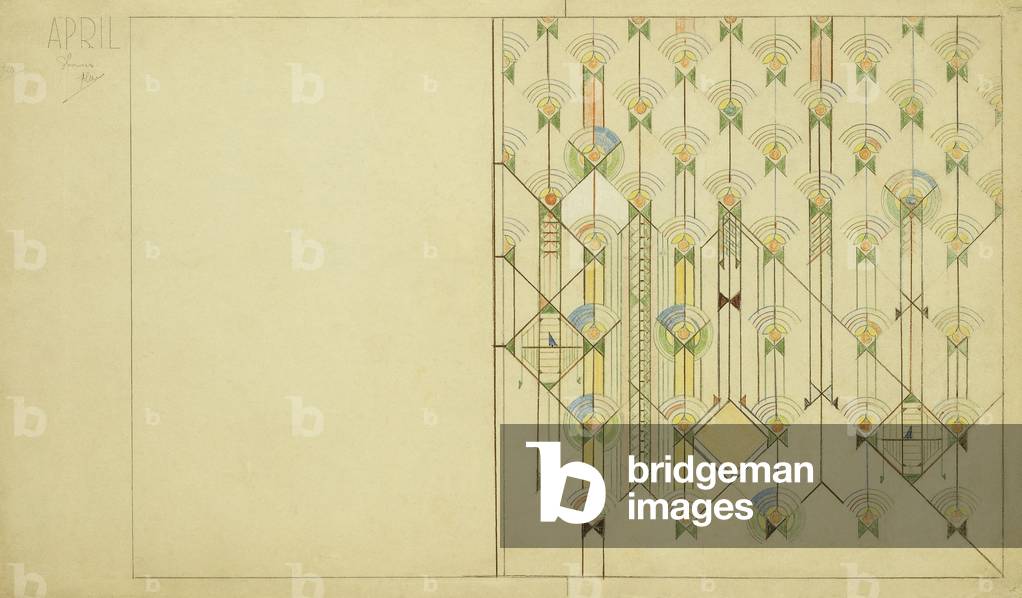 April by Frank Lloyd Wright, b/w