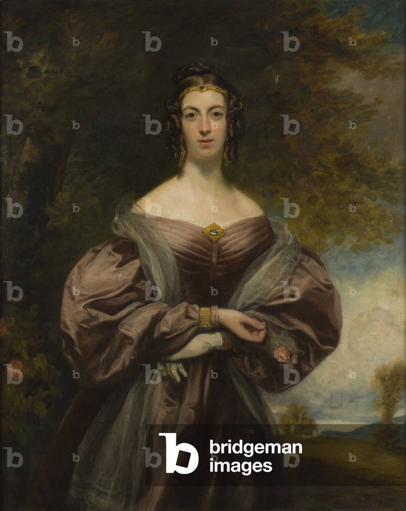 Image of Painting depicting Three-Quarter Length Portrait of Jessie Duff Holding a Rose (oil on canvas) by Fra