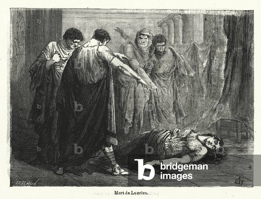 Bild von Gravur "Tod von Lucretia (antikes Rom)" 1801 von French School