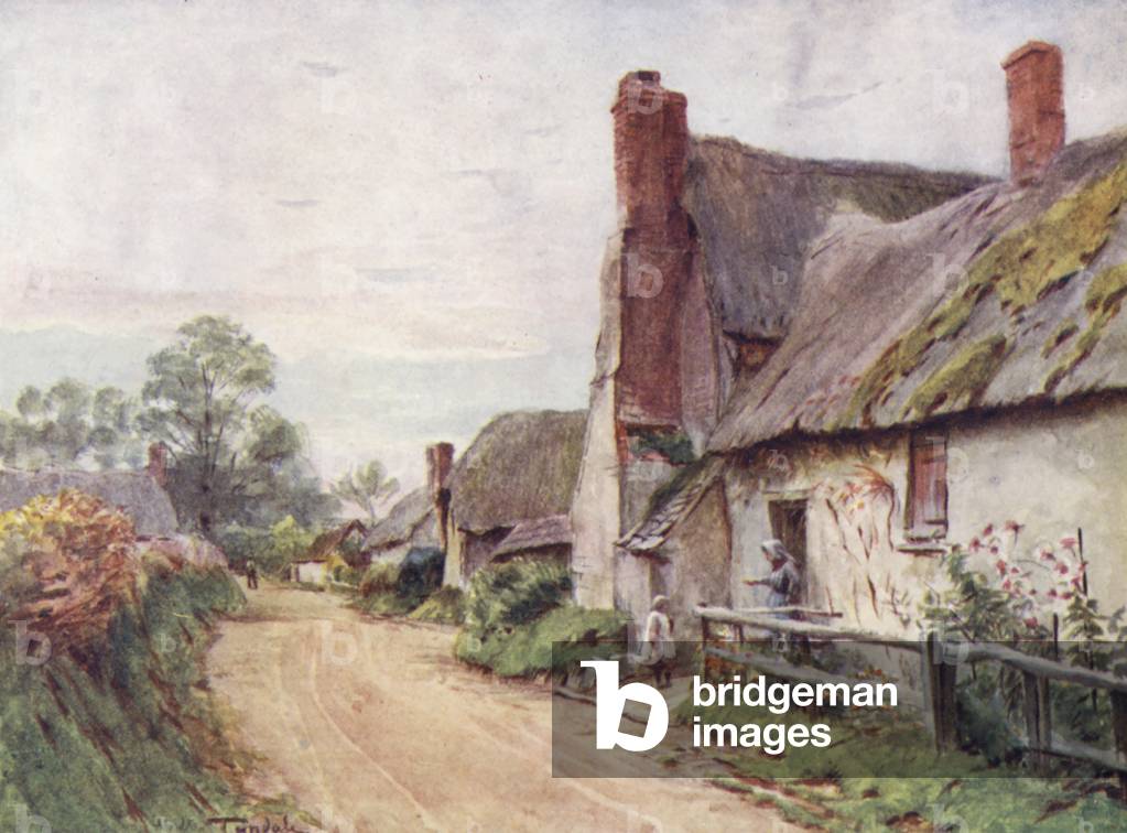 Wessex: Cottage a Incleton, vicino a Dorchester (litografia a colori)