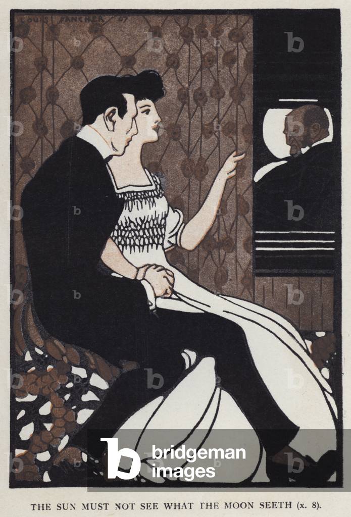 Le soleil ne doit pas voir ce que la lune voit (couleur litho) par Louis Fancher