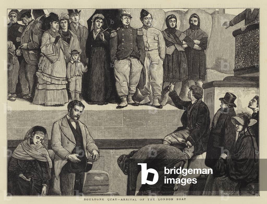 Boulogne Quay, Arrivo del londra barca (incisione)