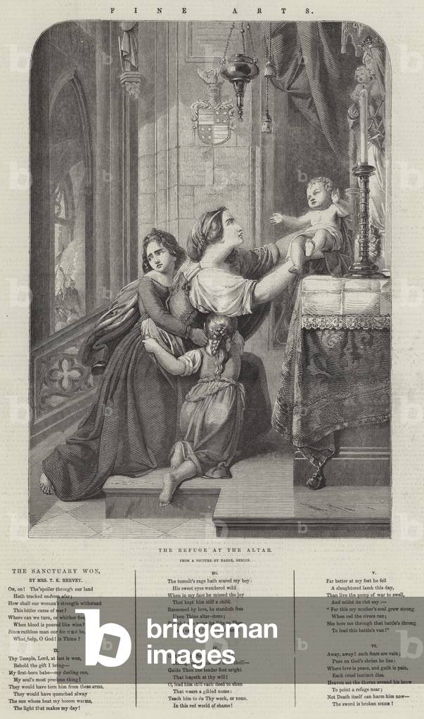 The Refuge at the Altar (engraving) by English Artist