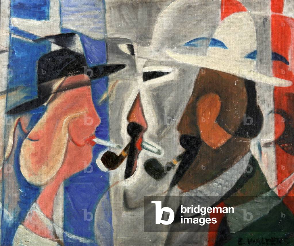 Immagine di Dipinto "Abstract Figure Fumare" 1949 di Evan Walters