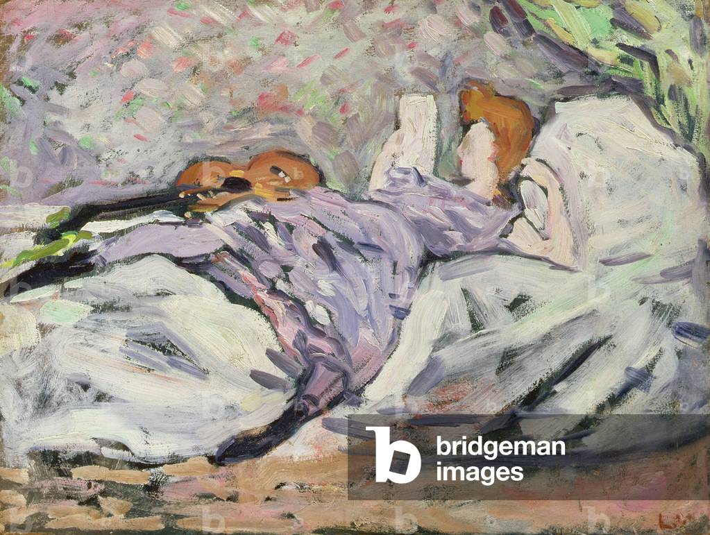 Bild von Gemälde "liegend frau lesen (öl auf leinwand)" von Louis Valtat