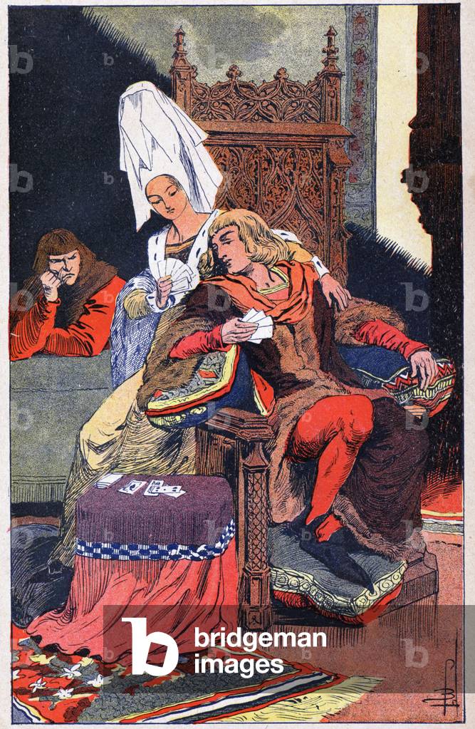 Carlo VI e la sua passione per le carte da gioco, circa 1900 (illustrazione)