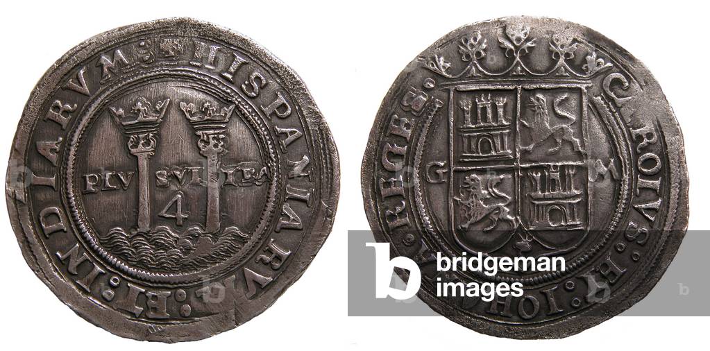 Image of Spanish Silver 4 Reales minted in Mexico in the 1540s