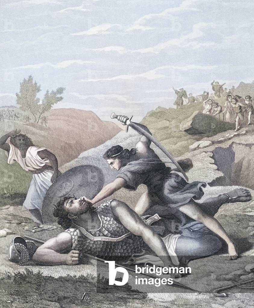 Davide e Golia (incisione a colori)