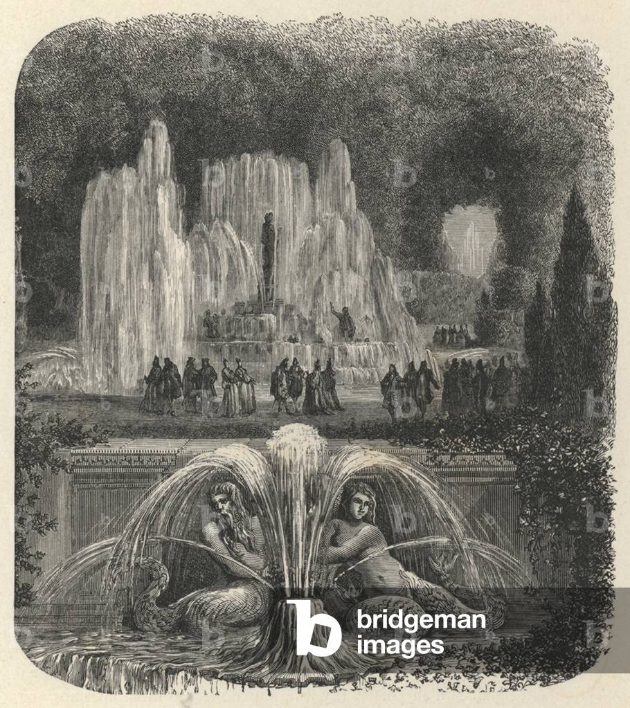 Image of Engraving depicting Eaux de Versailles 1888 by European Artist