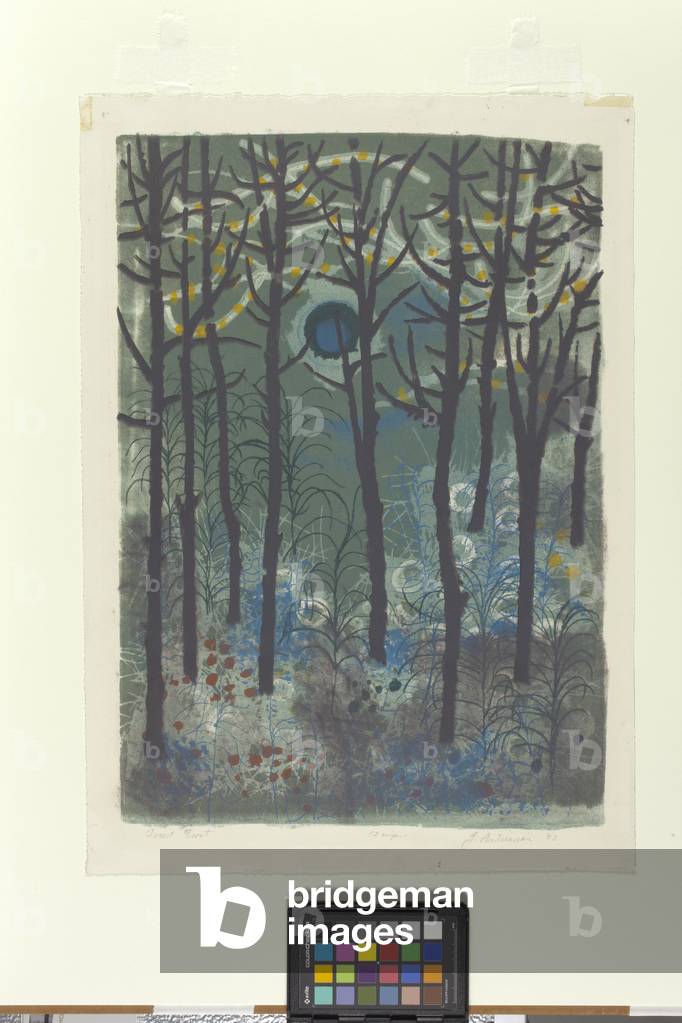 "Forest Frost (Farblithographie auf weißem Bogenpapier)" 1953 von Garo Zareh Antreasian
