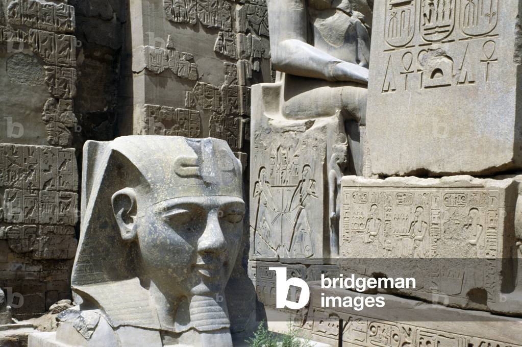 Statue Ranses Ii Image of Statue of Ramses II, detail, court of Ramses II, Luxor by ...